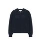 Back Logo Jacquard Mesh Knit Zip Up In Navy