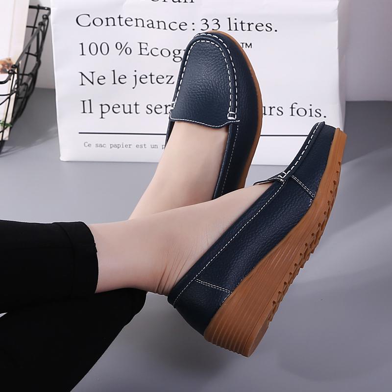 Scarpe basse da donna in pelle con plateau per primavera/autunno