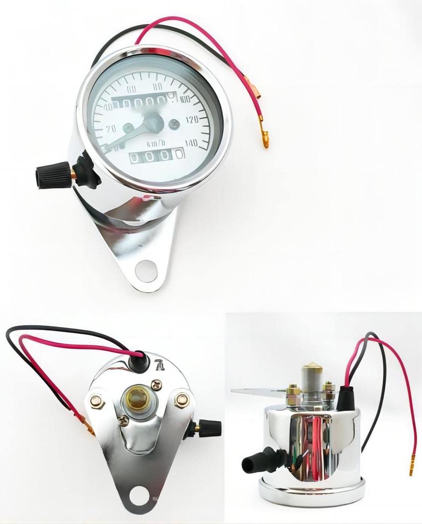 Speedometer, Motorcycle, General Purpose, Mechanical, Maximum Speed Display, 140 km/h, Mini Speedometer, 12 V,
