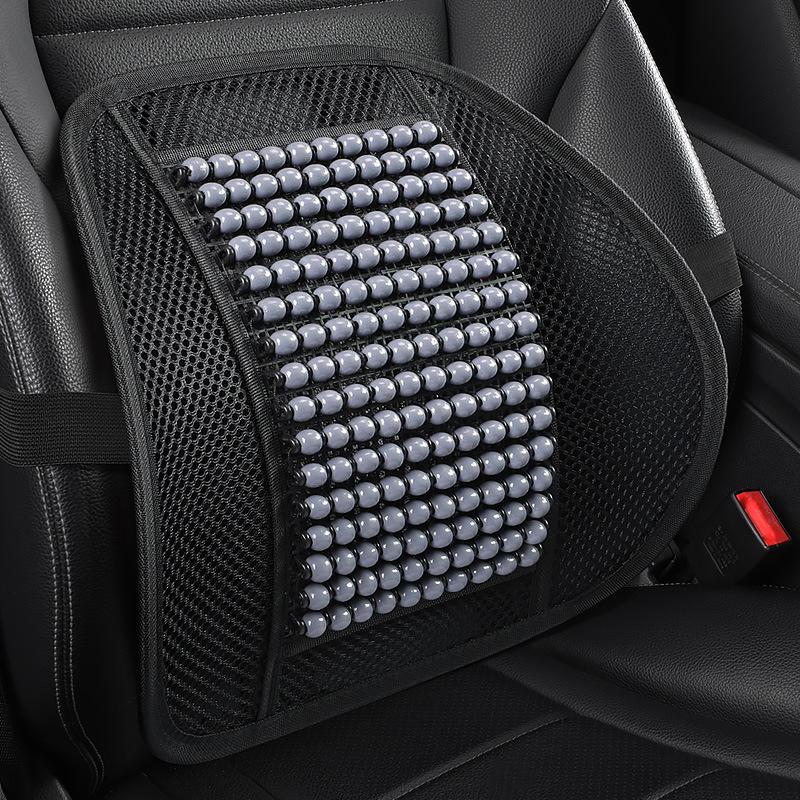 Breathable Summer Car Backrest: Wood Bead Lumbar Support Cushion for Comfortable Driving