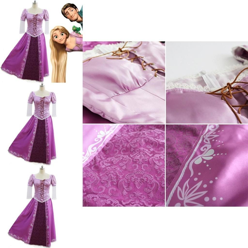 Elegant Adult Fairytale Princess Tangled Rapunzel Cosplay Costume For Halloween Parties