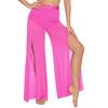 Womens Lyrical Dance Pants Rhinestone Waist Shimmering Mesh Legs Built In Briefs Modern Costume