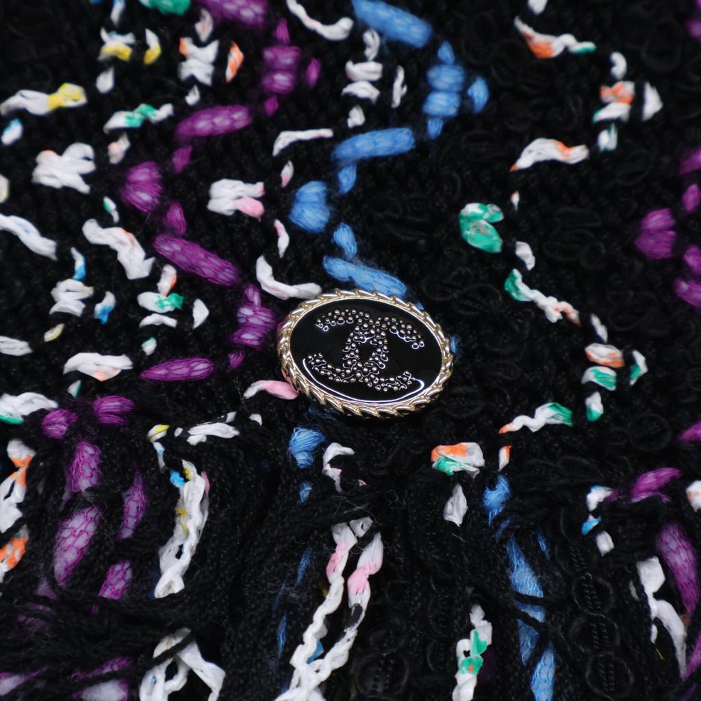 CHANEL [Good condition/Domestic regular] P70458K10051 CC Logos plate tweed bustier/ tops 34 Black / multicolorUsed