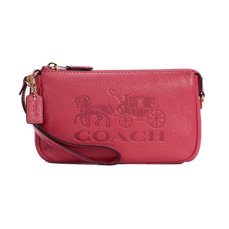 

Coach Nolita 19 Logo Embossed Leather Clutch Bag Women Clutch Pink C4653-IMT9Z Basic Set (Bag+Dust Bag)