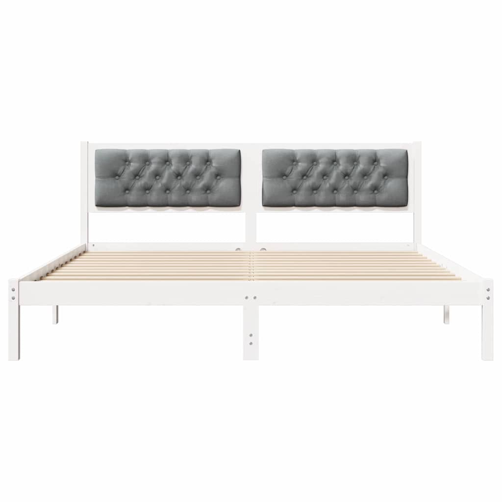 Bed Frame Light Grey 160 x 200 cm Solid Pine Wood