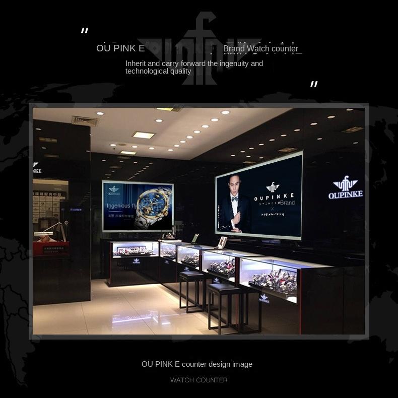 OUPINKE Zegarek Hollow Barrel Mechaniczny zegarek Moda Silikon Wodoodporny Męski zegarek Męski zegarek