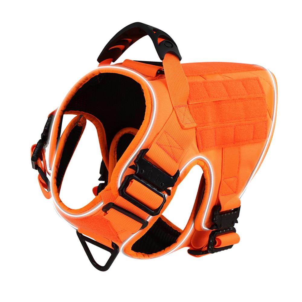 Colete Refletivo para Cães com 4 Fivelas de Metal Tático Militar para Treino de Animais de Estimação Colete Arreios Trela Coleira Acessórios para Cães Grandes