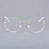 Fashion Hexagon Rimless Glasses Frame Men Women 2460 Brand Design Screwless Titanium Ultralight Eyeglasses Frameless Eyeware