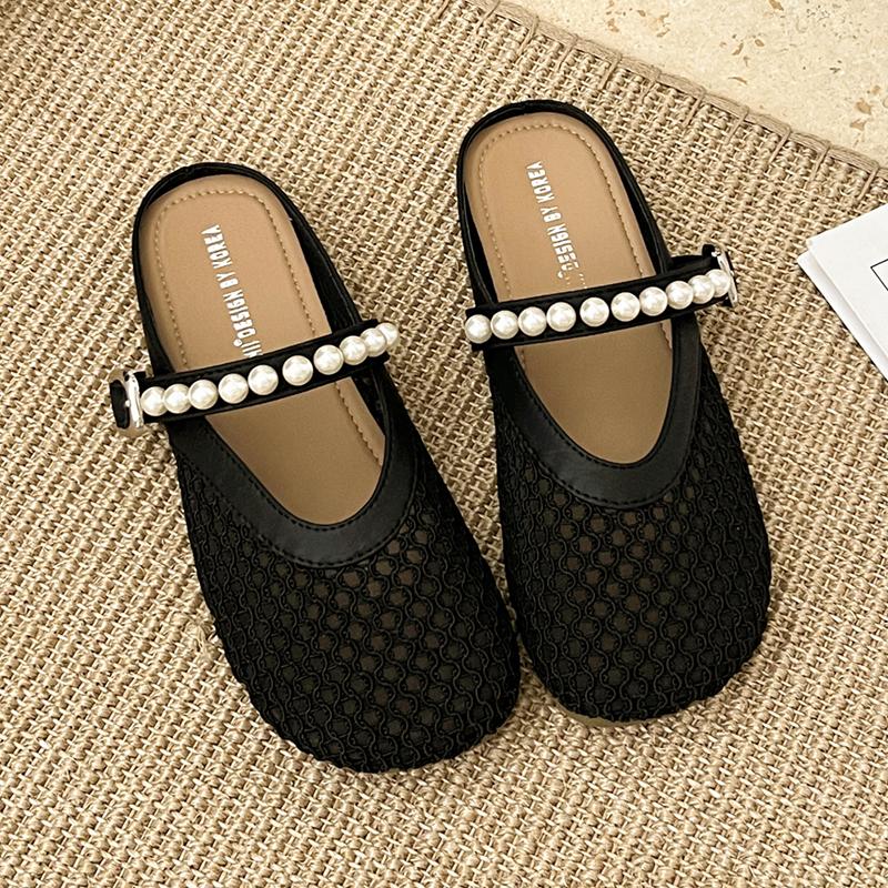 Fashion Flats Women Slippers Mesh Fashion Shoes Slingback Casual Shoes Woman Cozy Sandals 2025 Summer New Trend Walking Chaussures Femme