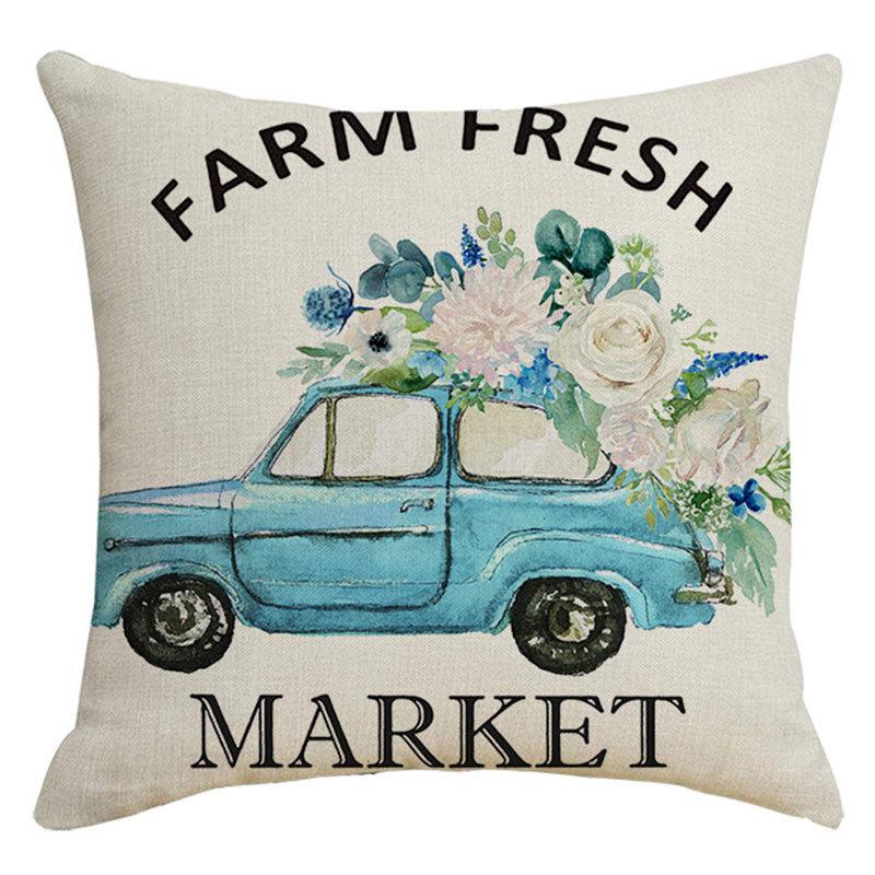 Spring Pillow Case Sofa Waist Pillow Case Garland Truck Light Luxury Home Office Pillow Pillow Case