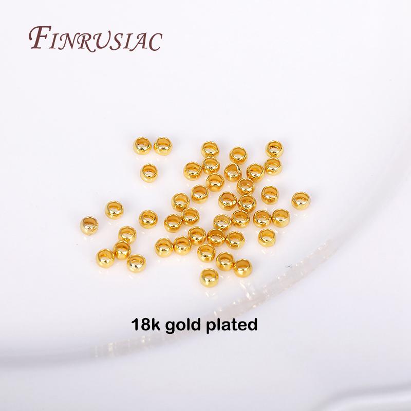 14K/18K Gold Plated 2mm Tube Crimp Beads, High Quality Cylindrical Tube Crimp End Bead For Jewellery Making Supplies Wholesale