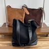 Early Autumn New Retro Bucket Bag Suede Large Capacity Bag Daily Commuting Shoulder Crossbody Bag Women's Bag