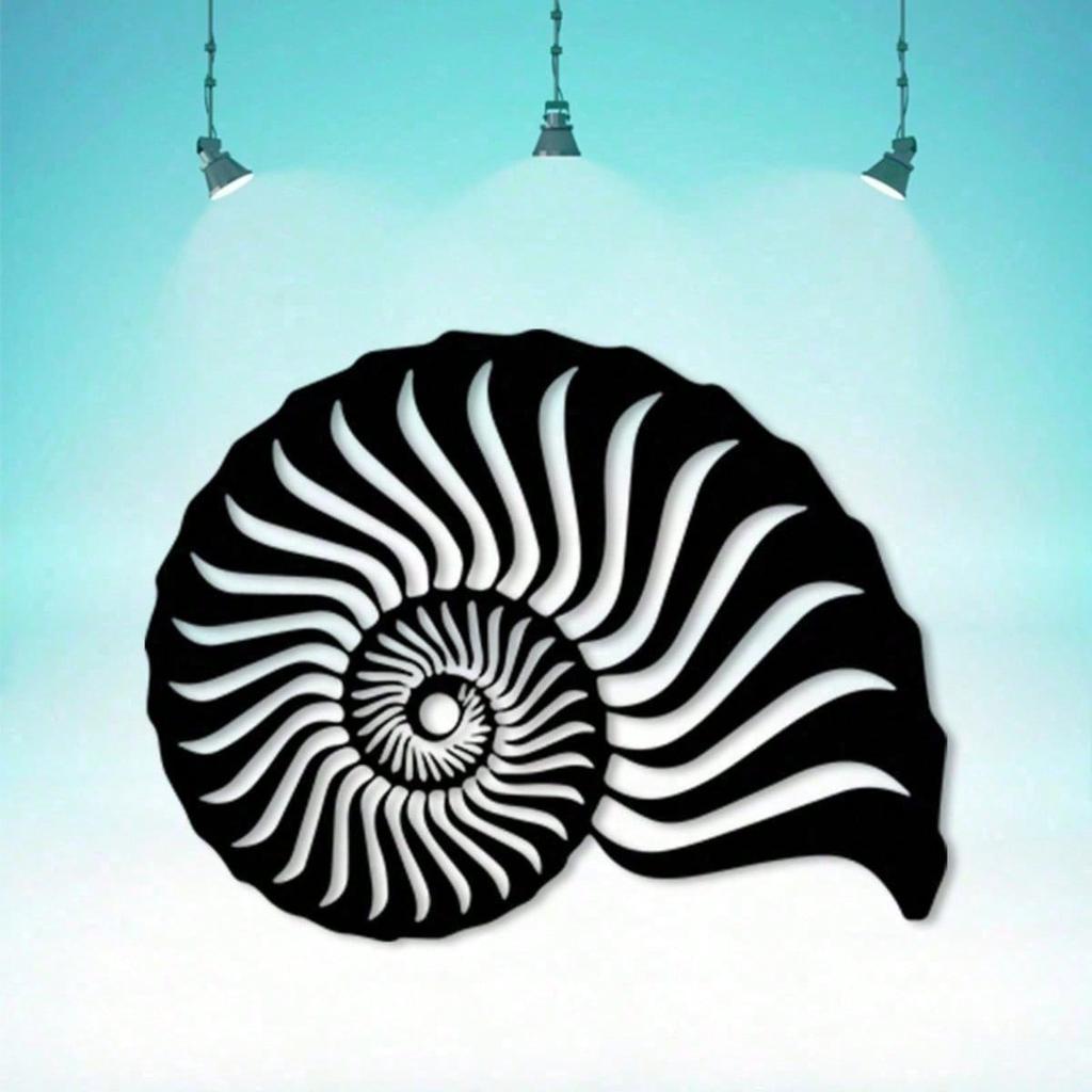 Metal Wall Sculpture Spiral Seashell Outdoor and Indoor Decor
