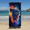 1pc 2D Digital Printed Ultra-Fine Ultra-Soft Microfiber Beach Towel,Thickened And Oversized, Features Deep Starry Sky Background