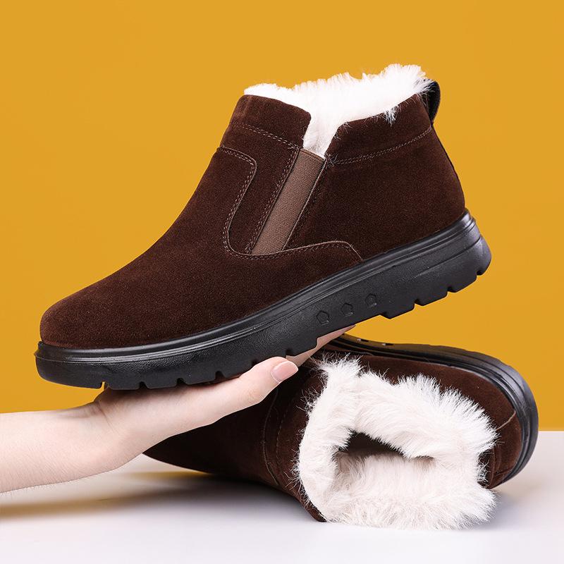 Men's Winter Boots: Fleece-Lined, Non-Slip, Wear-Resistant Slip-Ons for Outdoor Use and Cold Protection