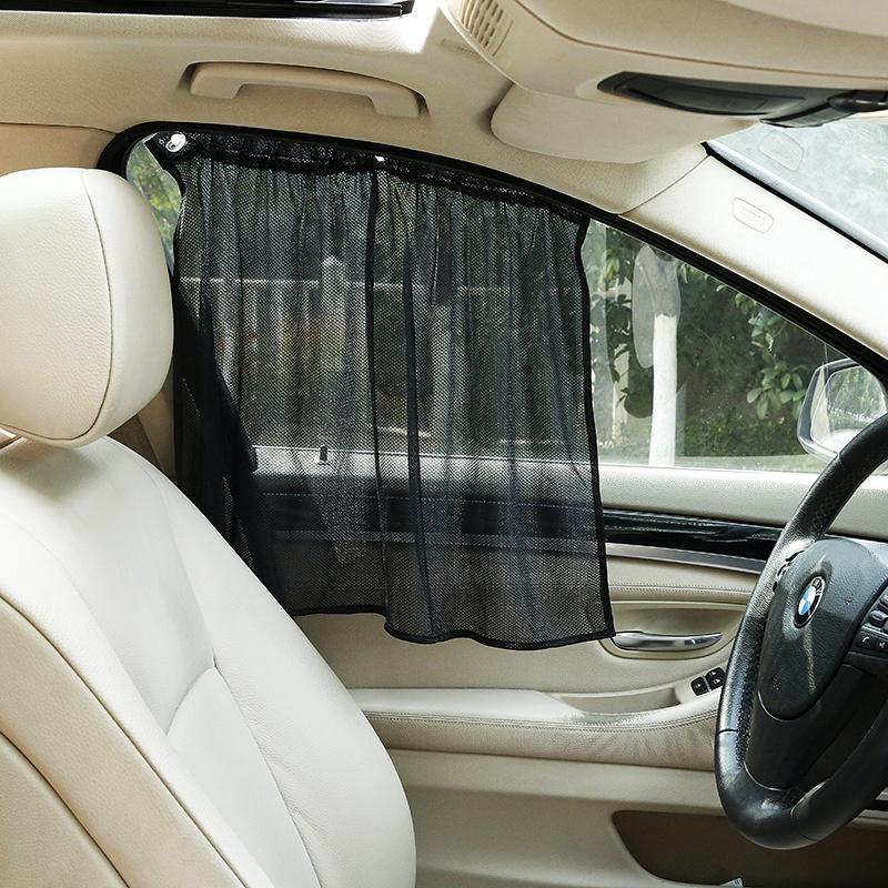 Black Car Sun Shade Side Window Curtain Auto Interior UV Protection Mesh Fabric