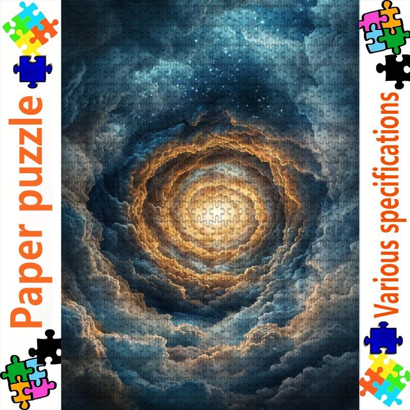 1000pcspcs - Mystical Vortex Clouds Celestial Paper Jigsaw Puzzle, Multiple Specifications Available, Ideal Holiday Gift for Family & Couple, Great fo