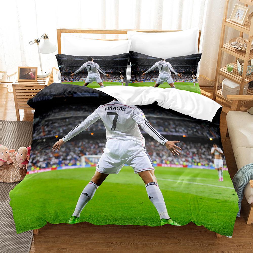 Football Digital Printing Bed Three-Piece Set Supply Home Textile Bed Sheet Kit