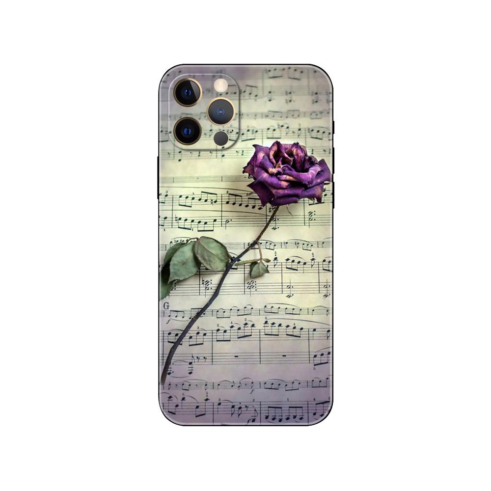 Classic Music Violin Music Notes Black Tpu Case for Iphone 5 5s Se 6 6s 7 8 Plus X 10 XR XS 11 12 13 Mini Pro MAX Back Cover