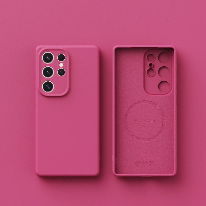 New Samsung S25ulta Liquid Silicone Suitable for S24 Soft Shell Magnetic S23u Full Inclusive Anti Fall Mobile Phone Case Simple