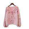 Heavy Industry three-dimensional flower knitted cardigan autumn and winter new lace-up loose gentle wind sweater jacket women