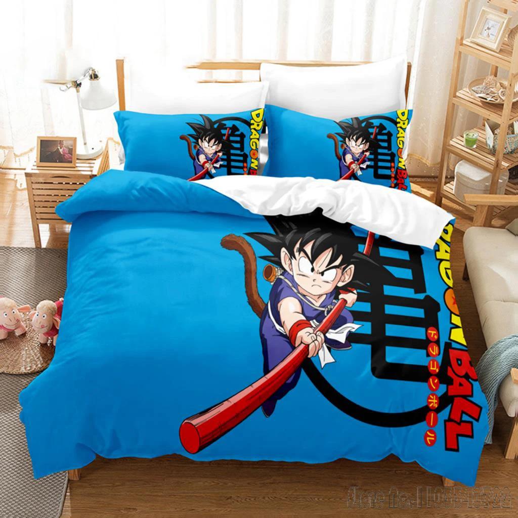 Japanese Anime Dragon Ball Duvet Cover Goku Bedding Sets For Boys Kids Teens Quilt Cover Pillowcases Children Christmas Gift