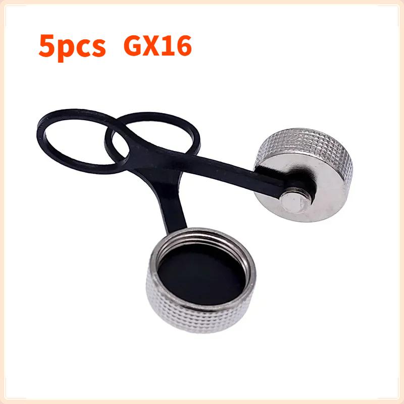 

5pcs GX16 New Aviation Connector Plug Cover Waterproof Dust Metal Cap Circular Connector Protective Sleeve 220V