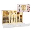 Stainless Steel Tableware Set, Knife, Fork, Spoon, Non-Slip, Kitchenware, Gift Box, Kitchen Dishes, Full Sets, 24 Pcs