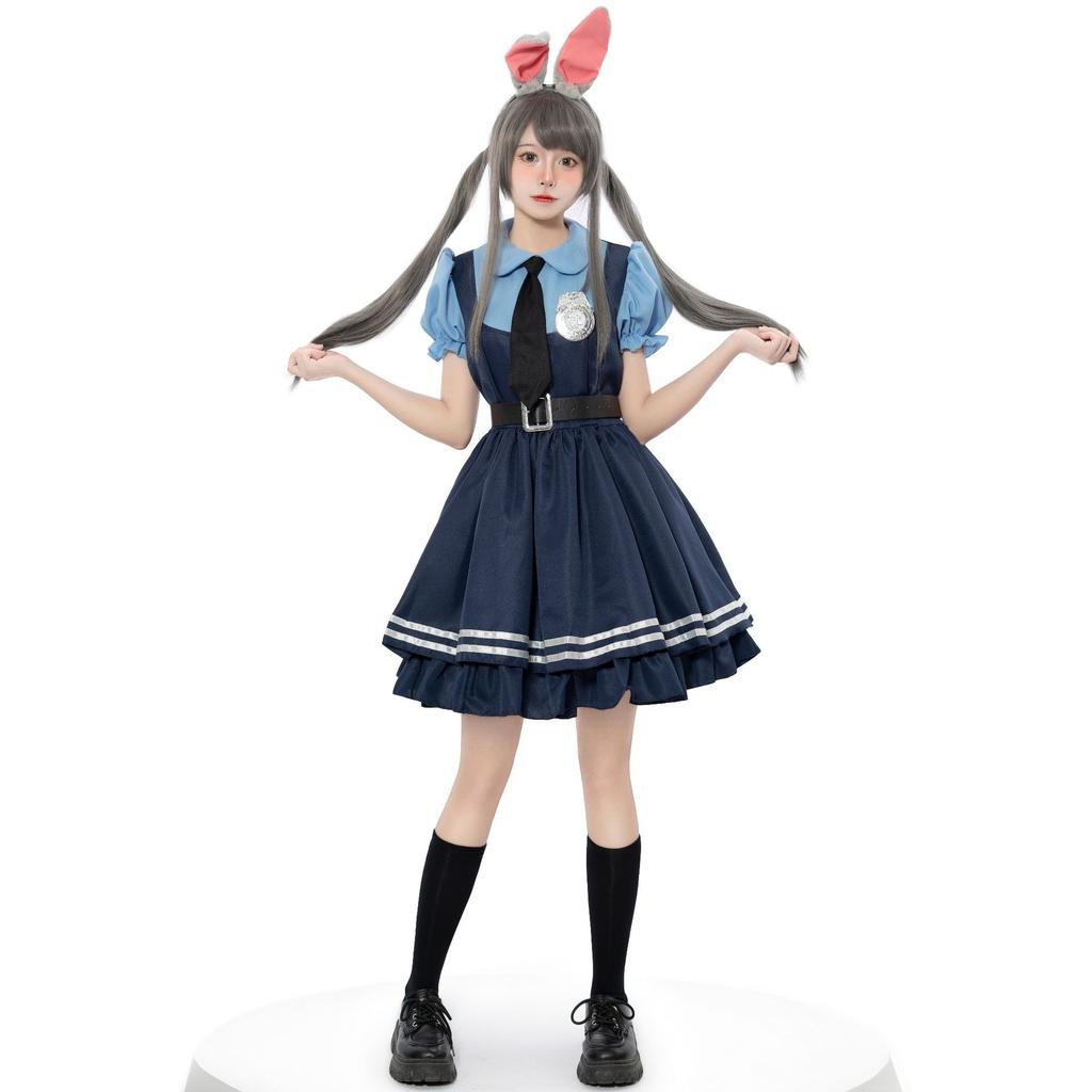Family parent-child clothing, stage performance clothing, anime cos rabbit clothing, cosplay Judy Rabbit Sheriff uniform