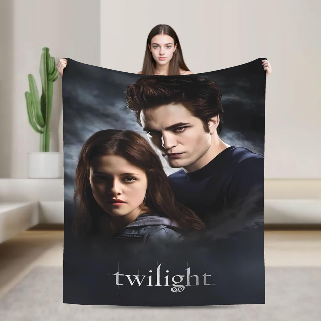 3D The Twilight Saga Edward Bella Super Warm Blanket Travel Office Plush Throw Blanket Flannel Bedspread Sofa Bed Cover