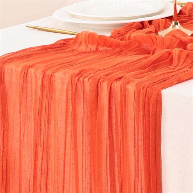 90x300 cm pletená látka běhoun Svatební narozeninová oslava banket dekorace gázová látka voálový ubrus Twist table cover