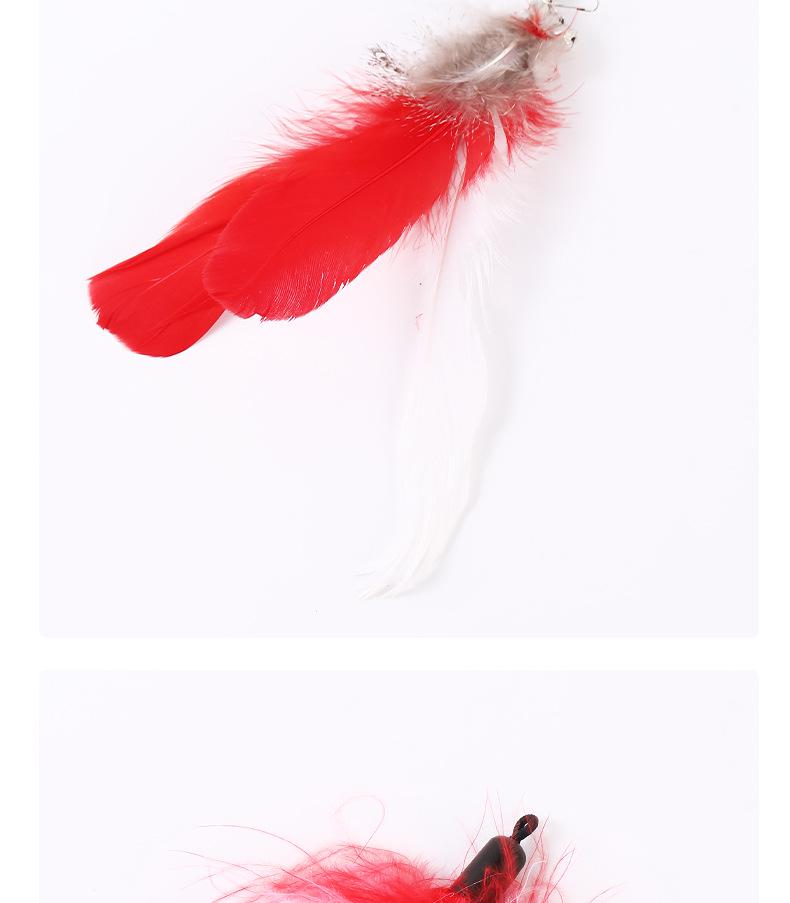 Steel Wire Feather & Fish Teaser Stick with Replacement Head for Cats