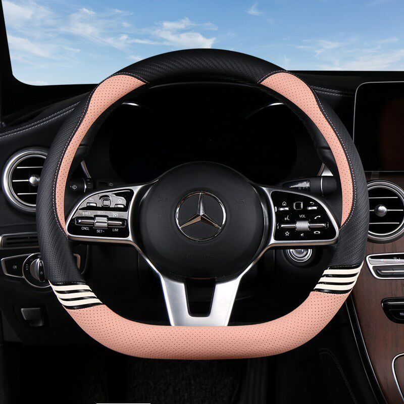 

Steering Wheel Cover for All Seasons, Personalized Handlebar Cover for Women, Trendy Cute Non-Slip Sweat-Absorbing V Cartoon Car Interior Accessory D Type Powder