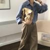 2024 French Chic Women's Long Sleeve Lapel Shirt - Elegant Korean Style, Solid Color, Autumn Fashion