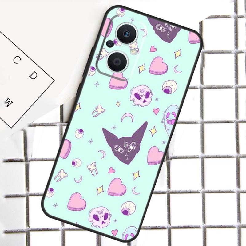 Girly Pastel Witch Goth Phone Case For OPPO Reno 14F 14 13 12 11 F 10 Pro 8T 7 8 Lite OPPO Find X8 X6 X5 Pro Cover