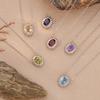 Color Treasure Jewelry Natural Citrine Amethyst Topaz Garnet Peridot Sapphire Necklace Women'S S925 Silver Pendant