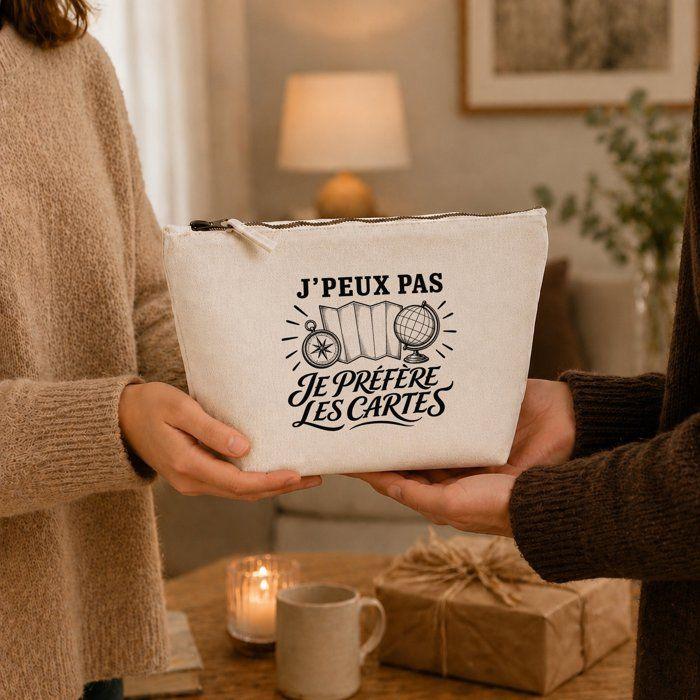 Trousse de toilette - PLANETEE - J'peux pas minimaliste - Beige - 100% coton - 3 L