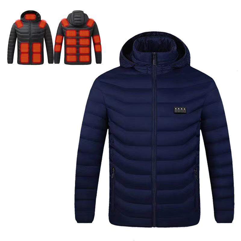 Men's Dual-Control USB Heated Cotton Coat with Nine-Zone Electric Heating