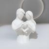 Sculptural Artistic Texture 3D Printed Couple Heart Statue, Abstract Minimalist Lovers Embrace Figurine, Romantic Desktop Easy Care Love Ornament