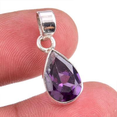 Natural Alexandrite Gemstone Handmade 925 Solid Sterling Silver Pendant 1'' S7l36