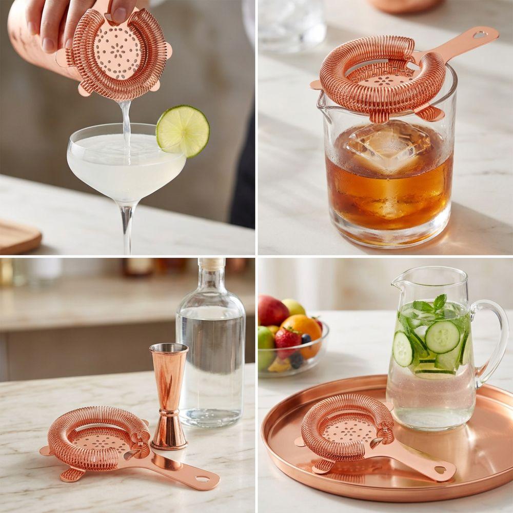Mirror Polished Bar Strainer Stainless Steel Bartender Ice Filter Cocktail Strainer  Bar