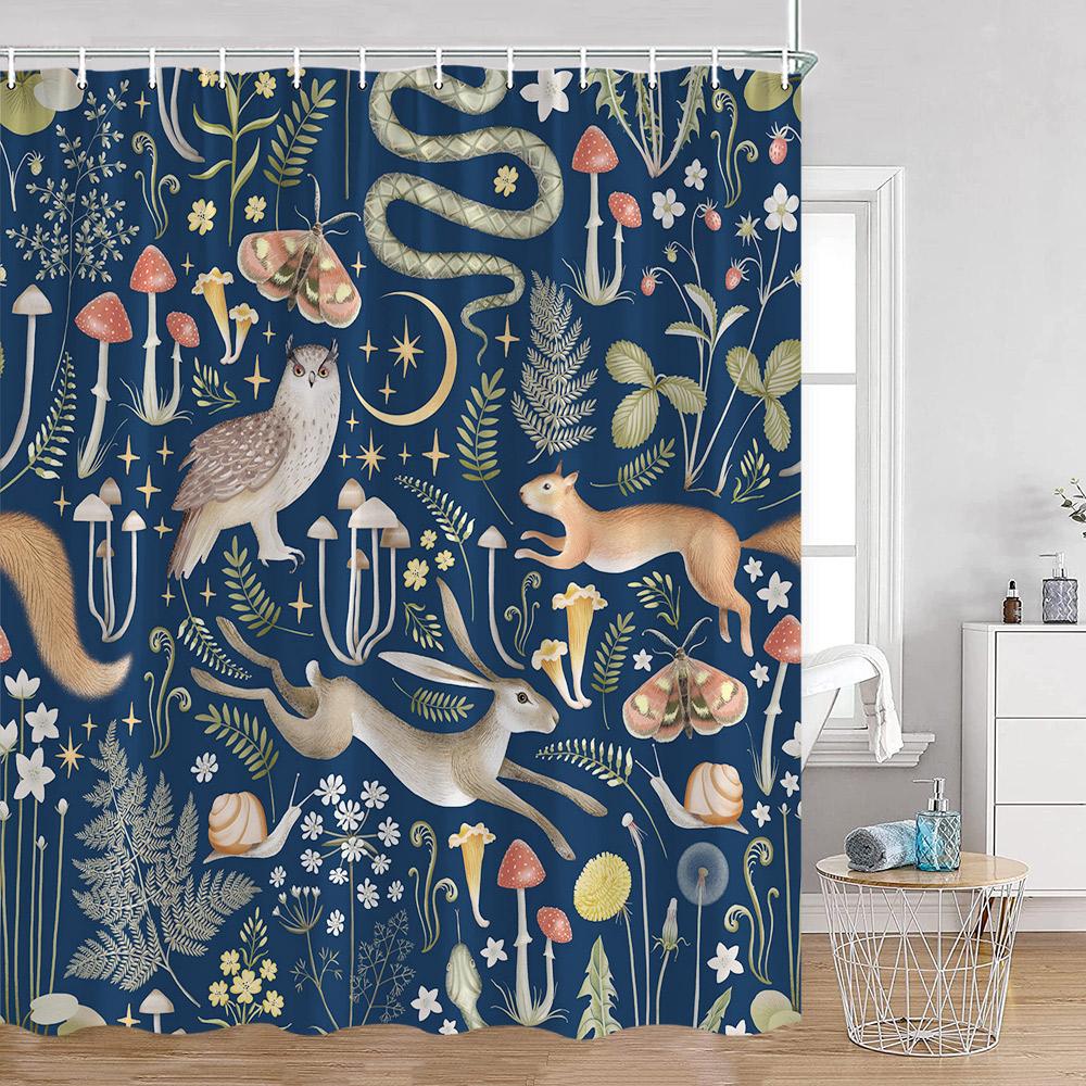 Cartoon Tiere Kinder Duschvorhänge Niedliche Kaninchen Hirsche Katzen Hunde Badezimmer Dekor Kinder Polyester Duschvorhang Mit Haken