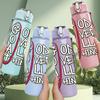1PC God So Yall Vintage Text Badge Print 750ml Color Plastic Sports Water Bottle Leakproof Flip Straw Lid Suitable for Sports Office Home Use