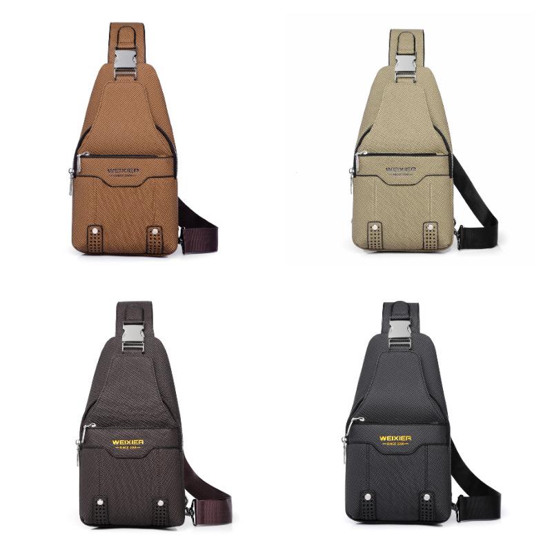 New Men's Fashion Crossbody Bag PU Leather Chest Bag, Handbag,Adjustable Shoulder Strap for Travel & Outdoor Activities