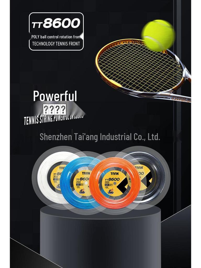 TAAN TT8600 Hexagonal Polyester Tennis String - 200m Reel for Control, Spin, and Power