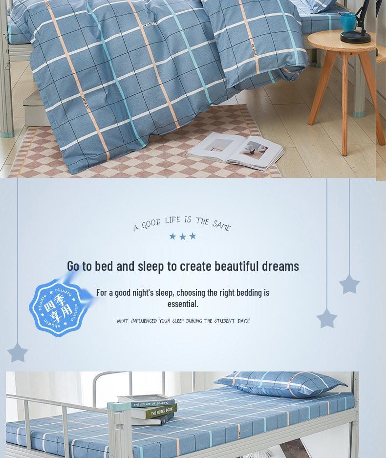 2026 Plush Student Dorm Single Bunk Bed 3-Piece Set - Cozy, Soft, Skin-Friendly