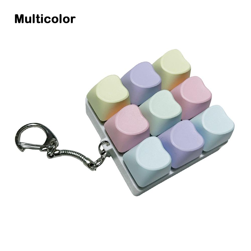 Relaxing DIY Keyboard Fidget Keychain Keycap Keys Button Keyboard Cap Pass The Time 9Keys Pinch Toy