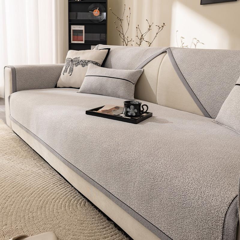 

Chenier premium sofa cushion 2025 new light luxury four-season universal non-slip leather seat cushion cover cloth towel 30 * 50 Waist Pillowcase