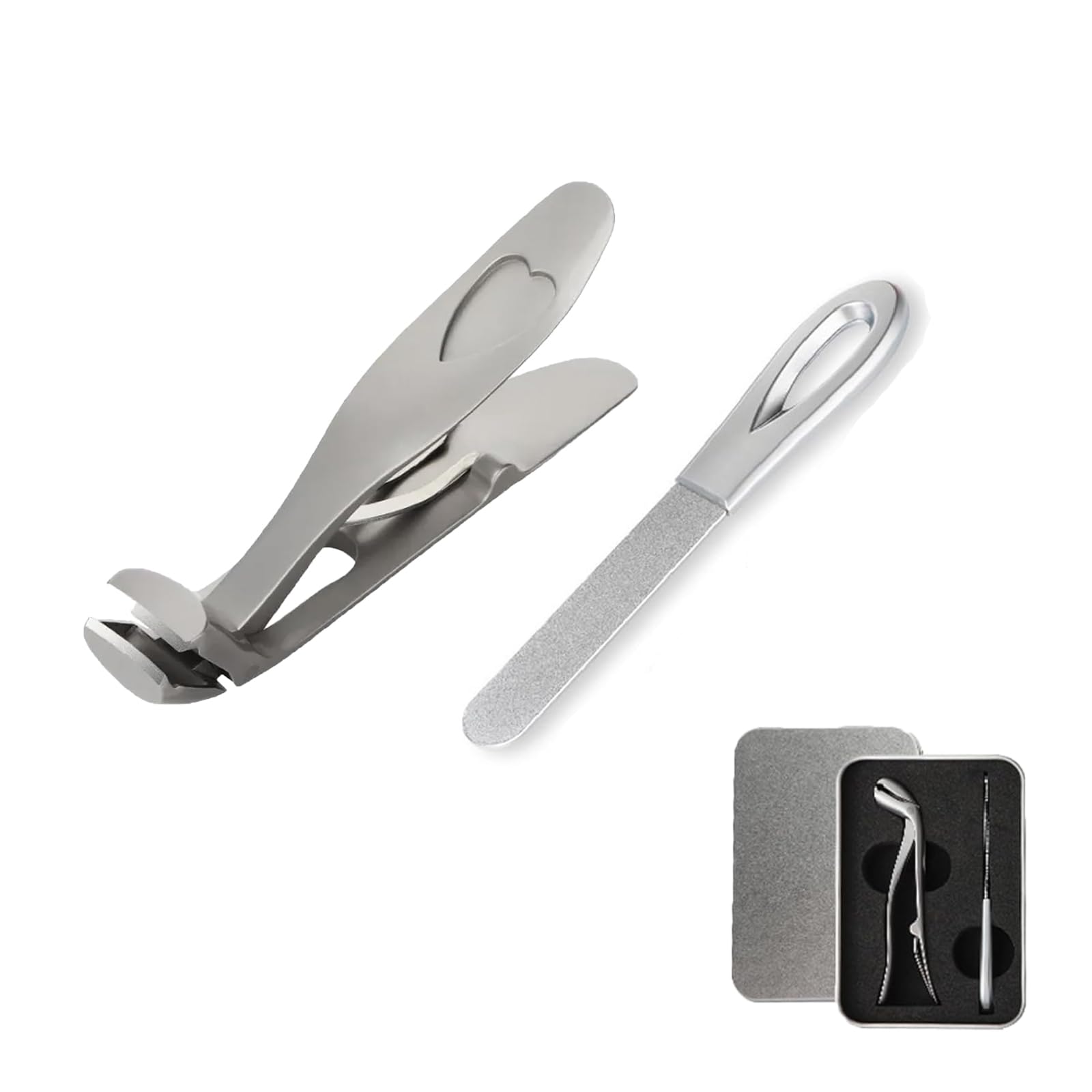 

Nail Clippers for for Thick Curved Stainless Storage Case Nail File Sharp Cutting Suitable for Hands and Ideal for Suitable for All Nail Gift Feet,