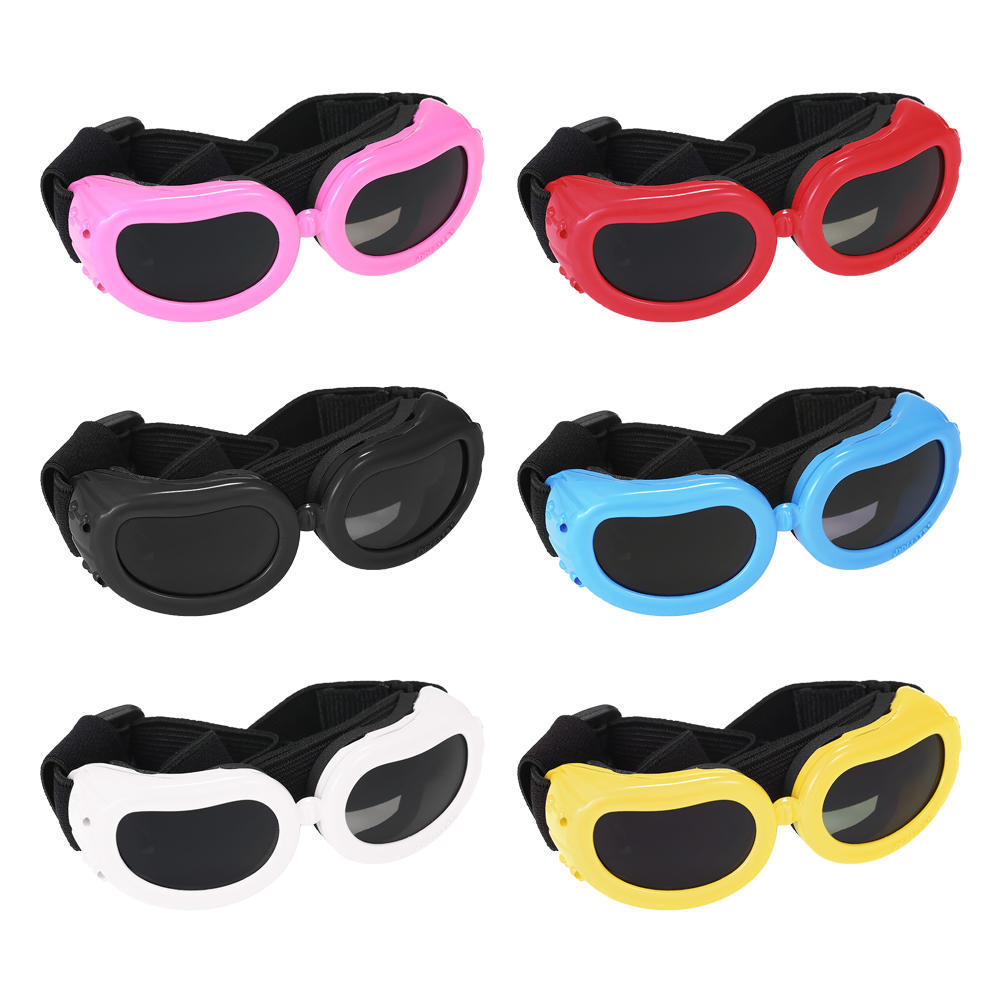 New Pet Goggles Small Dog Sunglasses Anti-Fog Anti-wind Glasses Eye or Waterproof Skiing Sun UV Goggles with Strap